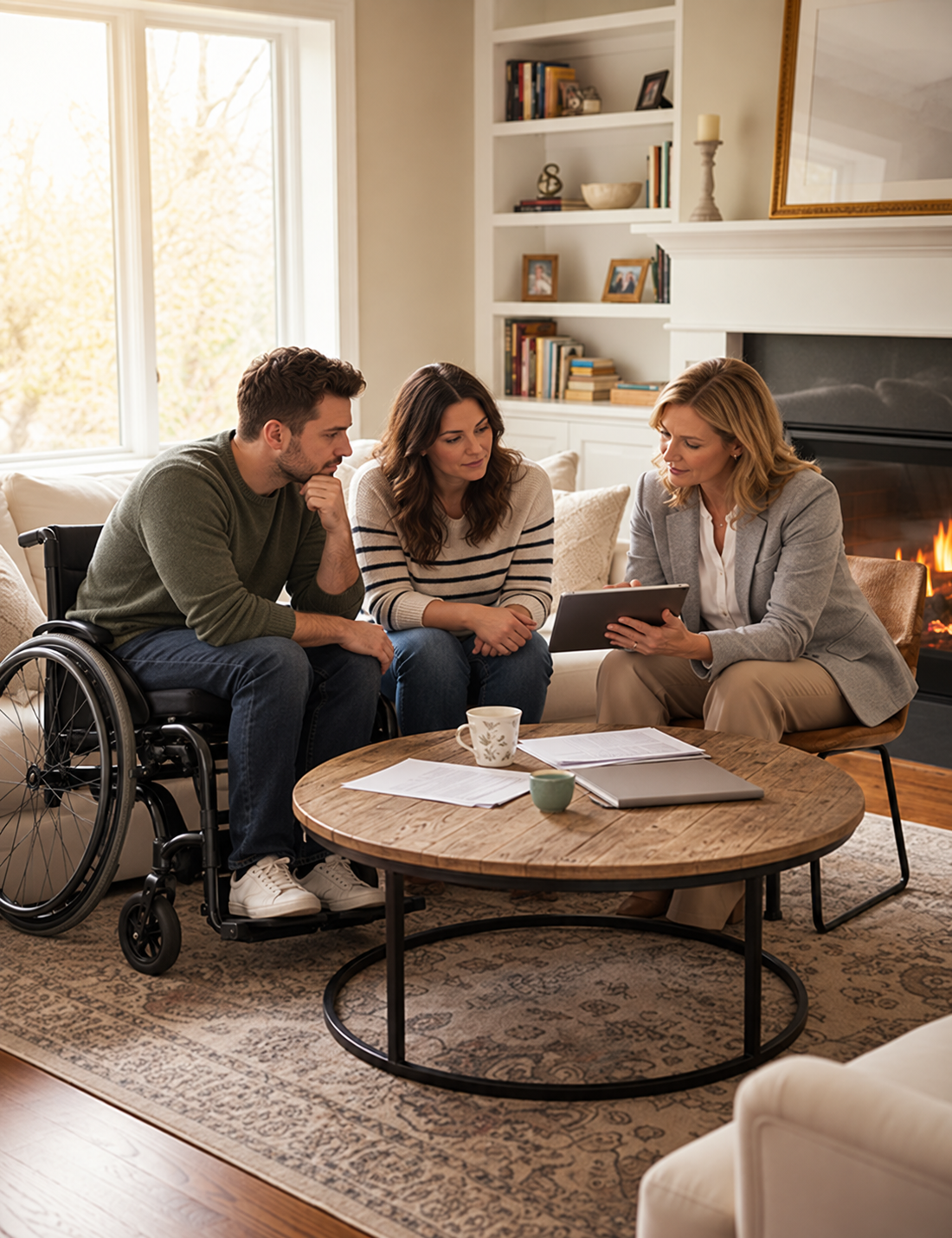 Couple recieve financial advice after injury
